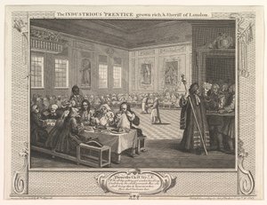 Der fleißige Lehrling, der reich und Sheriff von London wurde von William Hogarth