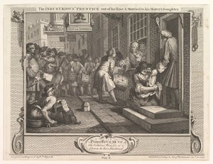 Der fleißige Lehrling nach seiner Zeit und verheiratet mit der Tochter seines Meisters, 30. September 1747 von William Hogarth