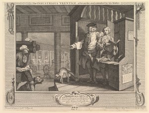 Der fleißige Lehrling, ein Favorit und vom Meister betraut: Fleiß, 30. September 1747 von William Hogarth