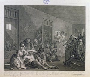 Der Wüstling in Bedlam, Platte VIII aus 