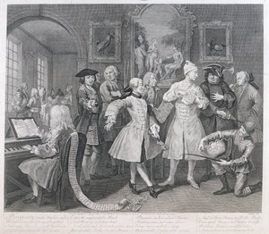 Der Wüstling, Platte II, aus A Rakes Progress, 1735 von William Hogarth
