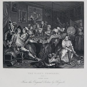 Der Werdegang eines Wüstlings: Tavernen-Szene von William Hogarth
