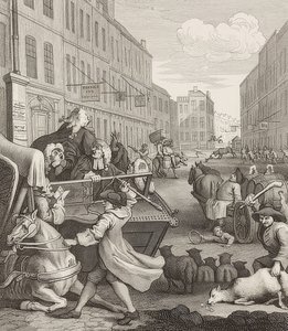 Die zweite Stufe der Grausamkeit (aus: Die vier Stufen der Grausamkeit) von William Hogarth