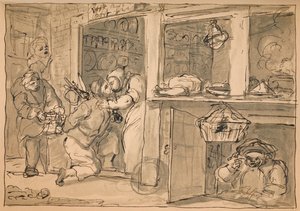 Unbenutzte Zeichnung für Industry and Idleness, 1747