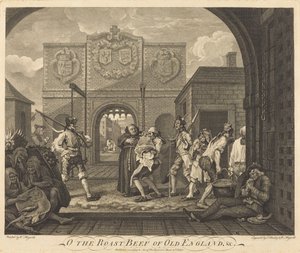 Das Tor von Calais oder Der Rinderbraten von Alt-England von William Hogarth and Charles Mosley