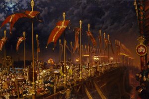 London Bridge in der Nacht der Hochzeit des Prinzen und der Prinzessin von Wales, 1863-6 von William Holman Hunt