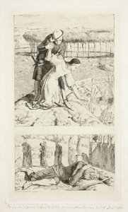 Meine schöne Dame (oben); Von meiner Dame im Tod (unten), Frontispiz zu The Germ, Nr. 1 von William Holman Hunt