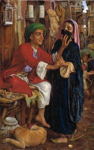 Das Werben des Laternenmachers, Straßenszene in Kairo von William Holman Hunt