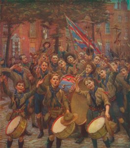 Den Hauptpfadfinder anfeuern, um 1914