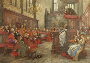 John Wesley predigt vor dem Bürgermeister und der Stadtverwaltung von Bristol von William Holt Yates Titcomb