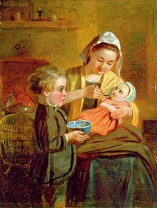 Das Baby füttern von William I Bromley