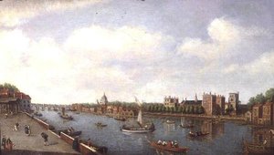 Blick auf die Themse am Lambeth Palace, ca. 1770 von William James
