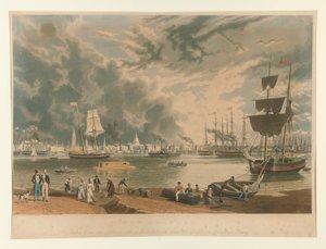 New Orleans, von der gegenüberliegenden Seite, ein kurzes Stück oberhalb der Mitte oder Picayune-Fähre aufgenommen