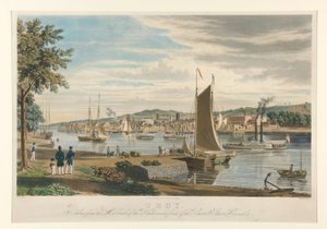 Troy. Vom Westufer des Hudson, vor dem United States Arsenal, gesehen.