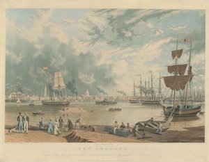 New Orleans: Von der gegenüberliegenden Seite, eine kurze Strecke oberhalb der Middle oder Picayyune Fähre von William James Bennett after Antoine Mondelli