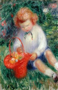 Lenna mit einem Korb voller Blumen von William James Glackens