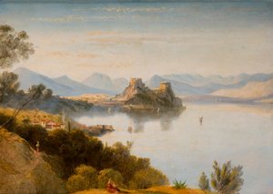 Albanische Berge mit Korfu in der Ferne