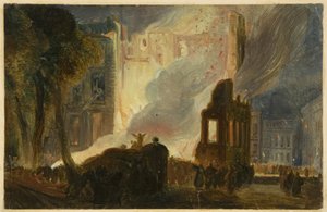 Bristol-Unruhen: Das Brennen des Mansion House, Queen Square, ca. 1831