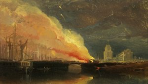 Bristol-Unruhen: Das Brennen der Mautstellen auf der Prince Street Bridge mit St. Mary Redcliffe