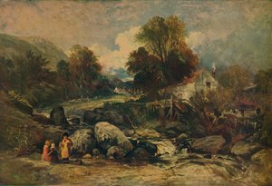 Dol-y-Garrog-Mühle bei Llanrwst, Caernarvonshire, ca. 1844