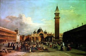 Die Piazza San Marco mit einer Prozession von William James Muller