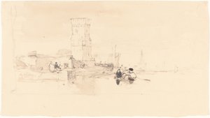 Turm mit Blick auf Wasser von William James Muller