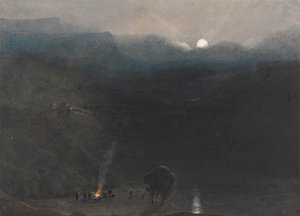 Mauritius - Mondlicht, mit Holzkohlenbrennerfeuer in der Black River Gorge von William John Chamberlayne