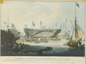 Der Stapellauf des Schiffes 