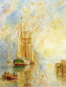 Boot im Hafen, Sonnenuntergang von William Joseph J.C. Bond