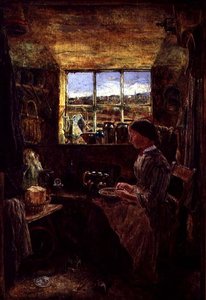 Kartoffelschälen in einer Hüttenküche von William Joseph J.C. Bond