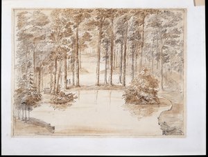 Chiswick, Entwurf für die Gestaltung eines Wasser-Wald-Gartens von William Kent
