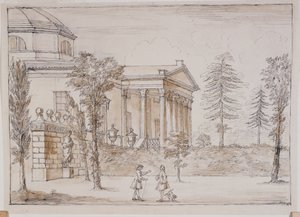 Chiswick, Blick auf die Villa von der Palladio-Statue-Seite von William Kent