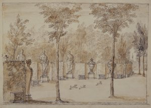 Blick in die Exedra in Chiswick von William Kent