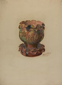 Pa. Deutscher Blumentopf und Tablett von William L Antrim