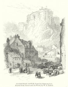 Edinburgh Castle, vom Grassmarket aus (Gravur)