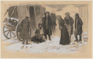 Skizze für "Weihnachten am Fluss" von William Leroy Jacobs