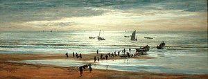 Strandszene an der Nordküste Frankreichs von William Lionel Wyllie