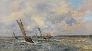 Garnelenfischer gegen den Wind