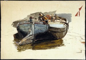 Thames-Hausboot (England) von William Lionel Wyllie