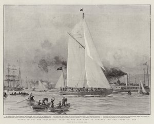 Westwärts Ho, der Shamrock startet nach New York, um für den America Cup zu konkurrieren von William Lionel Wyllie