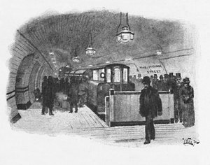 Elektrischer Bahnhof City und South London, King William Street, 1891 von William Luker