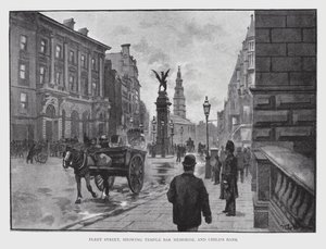 Fleet Street, zeigt Temple Bar Memorial und Child