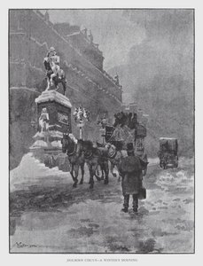Holborn Circus, ein Wintermorgen von William Luker