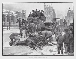 Holborn Viaduct, ein rutschiger Tag von William Luker