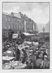 Middlesex Street, ehemals Petticoat Lane, an einem Sonntagmorgen von William Luker