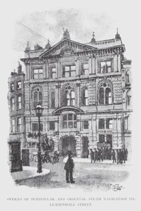 Büros der Peninsular and Oriental Steam Navigation Co, Leadenhall Street von William Luker