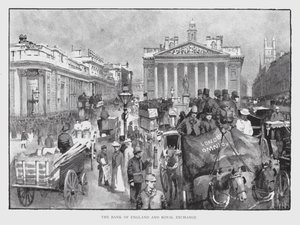 Die Bank von England und Royal Exchange von William Luker