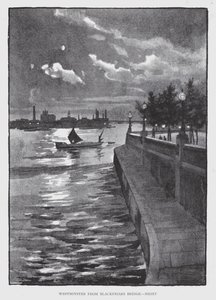 Westminster von der Blackfriars Bridge, Nacht von William Luker