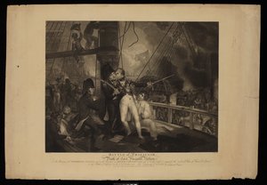 Schlacht von Trafalgar und Tod von Lord Viscount Nelson von William Marshall (after) Craig