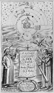 Eine Abhandlung über eine neue Welt & einen anderen Planeten in 2 Büchern, 1640 (Frontispiz)